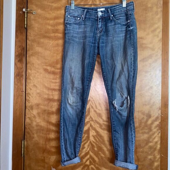 🍄 MOTHER The Looker Hooked Distressed Jeans - Picture 1 of 6